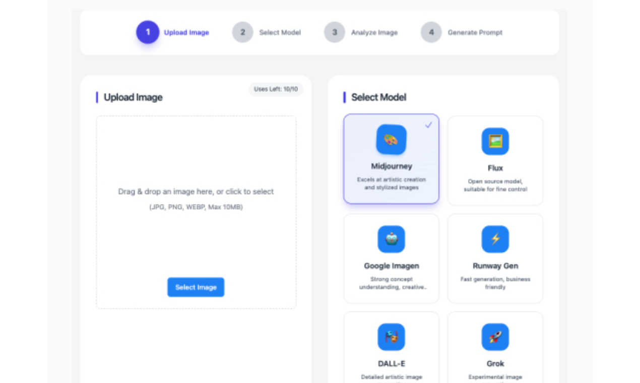 ImageVibe application interface and features