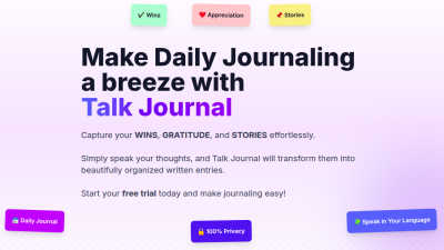 Talk Journal - AI tool for productivity
