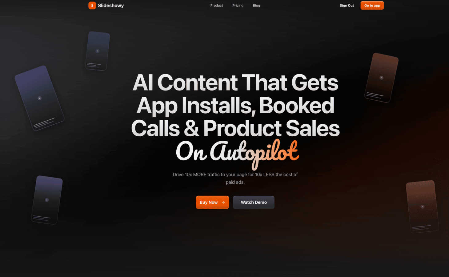 Slideshowy application interface and features