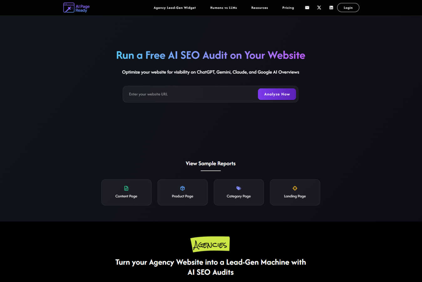 AI Page Ready application interface and features