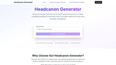 Headcanon Generator - AI tool for productivity