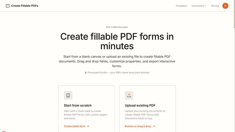 Create Fillable PDFs screenshot