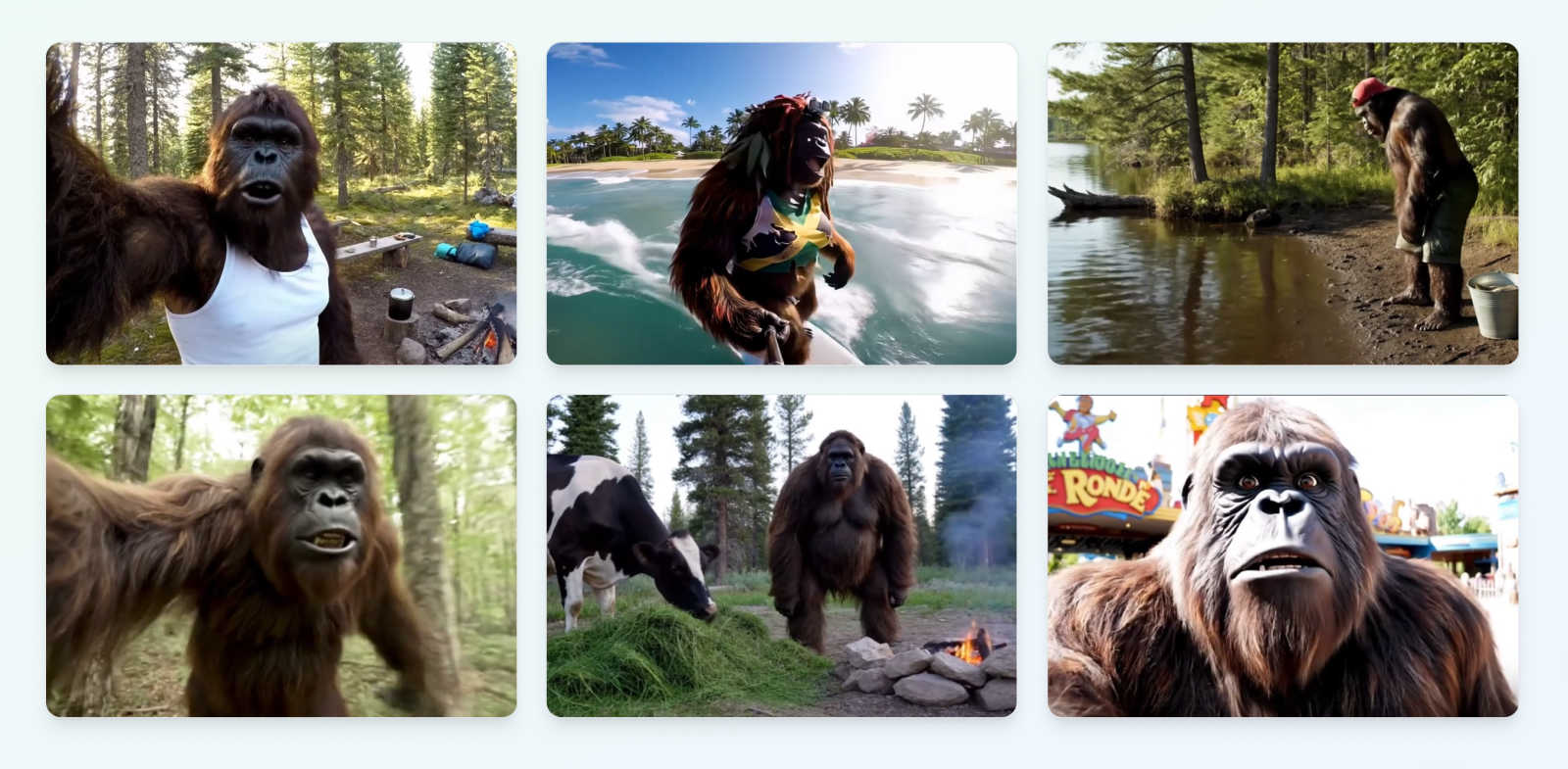 AI Bigfoot Video Generator application interface and features