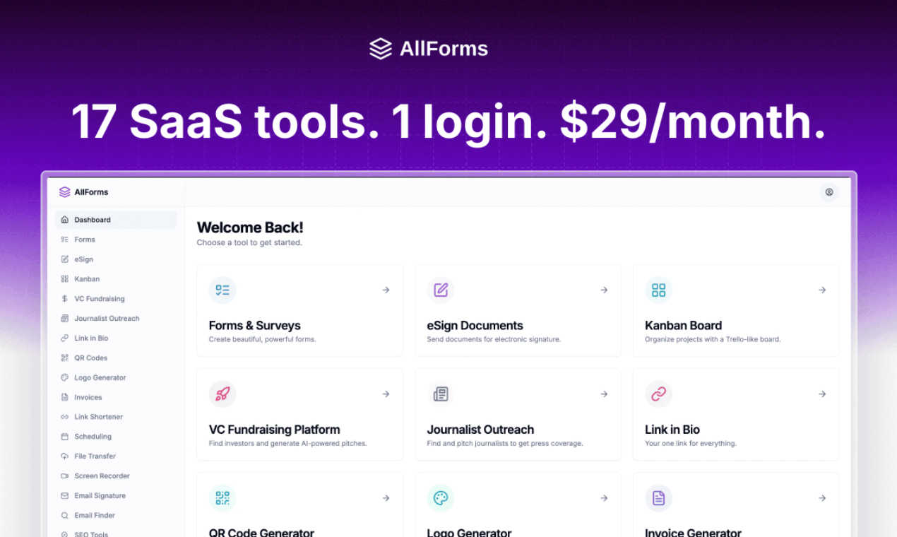 AllForms application interface and features