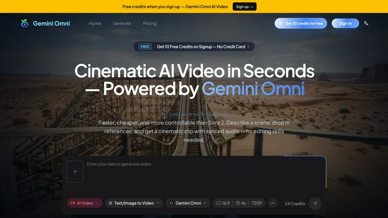 Gemini Omni AI Video Generator screenshot
