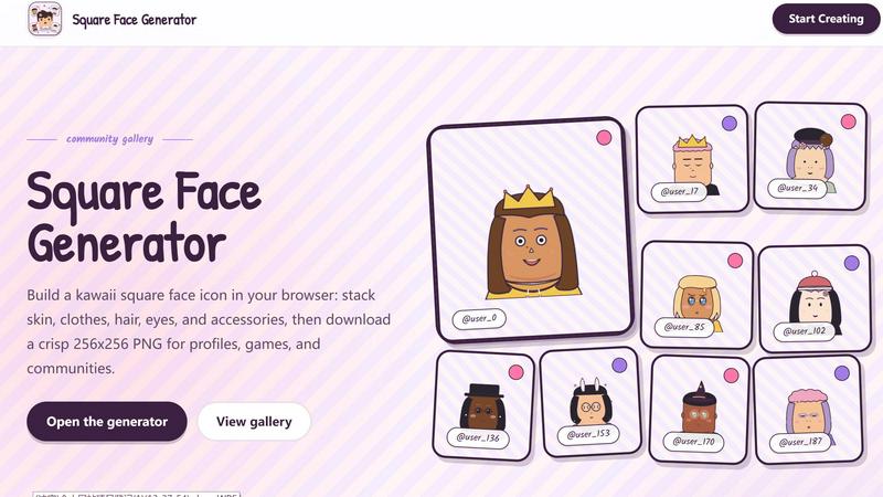 Square Face Generator screenshot