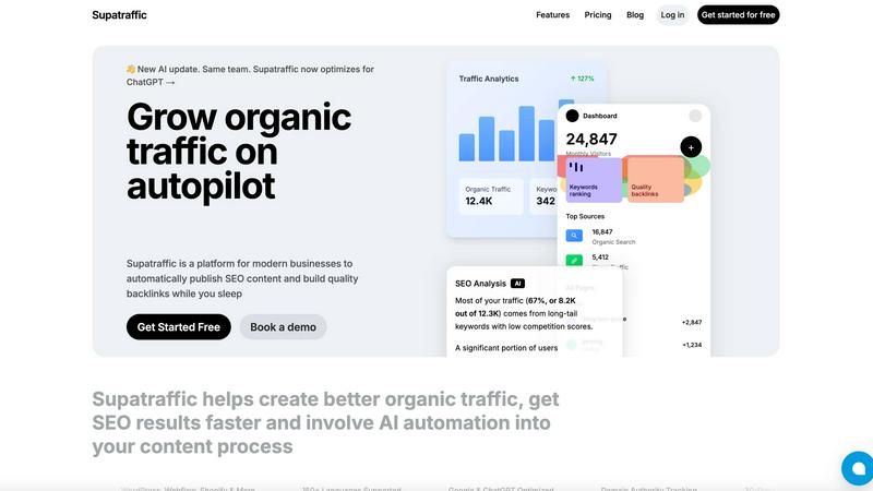 SupaTraffic application interface and features