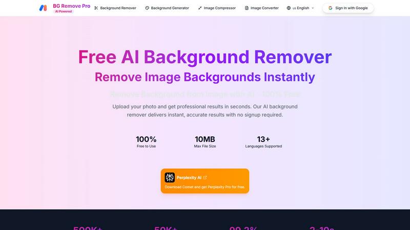 BG Remove Pro application interface and features