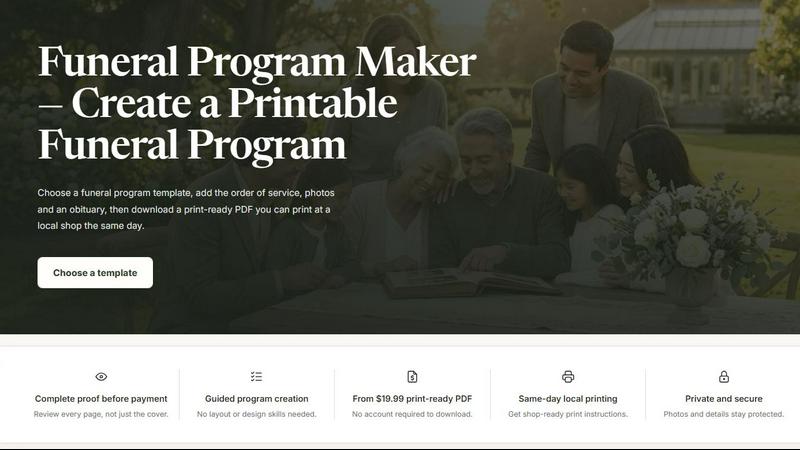 funeralprogramai screenshot